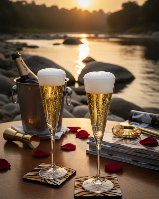 "The Triumph" Set of 2 Champagne Glasses