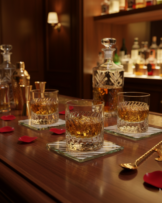 "The Tempest" Set of 2 Whiskey Glasses - Handcrafted in Slovakia