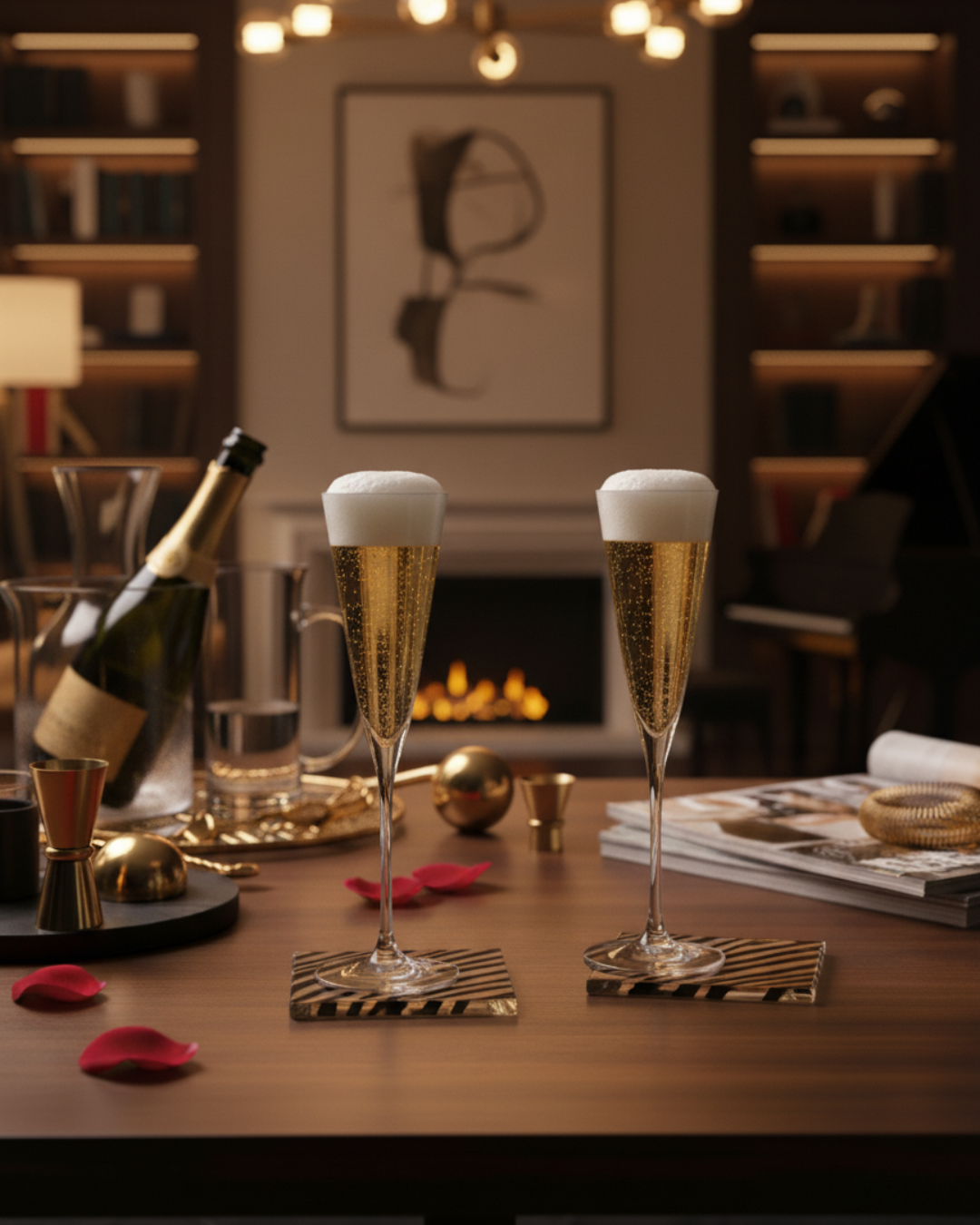 "The Triumph" Set of 2 Champagne Glasses