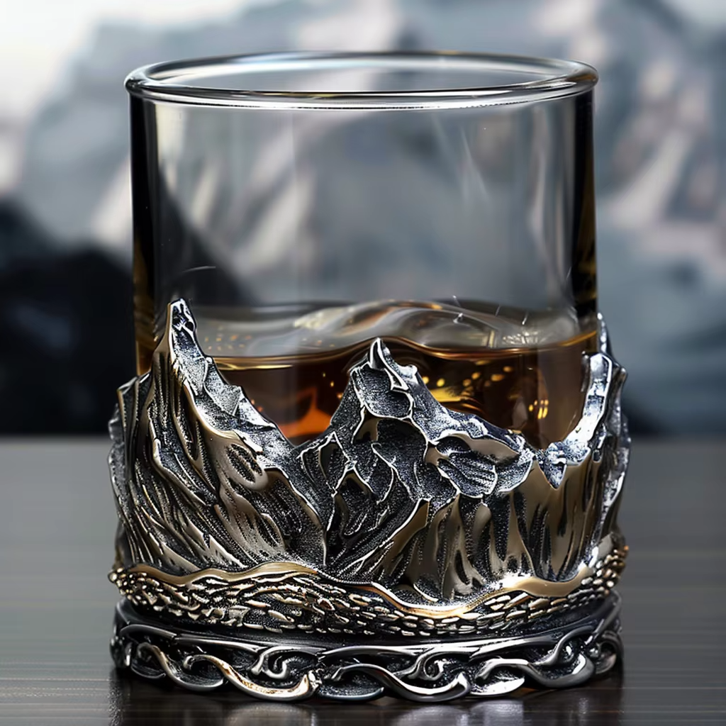 Mountain Retro Style Whiskey Glass