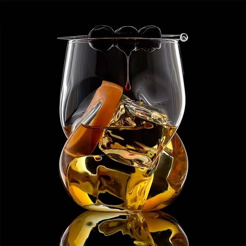 Twisted Body Shaped Double Wall Whiskey Glass