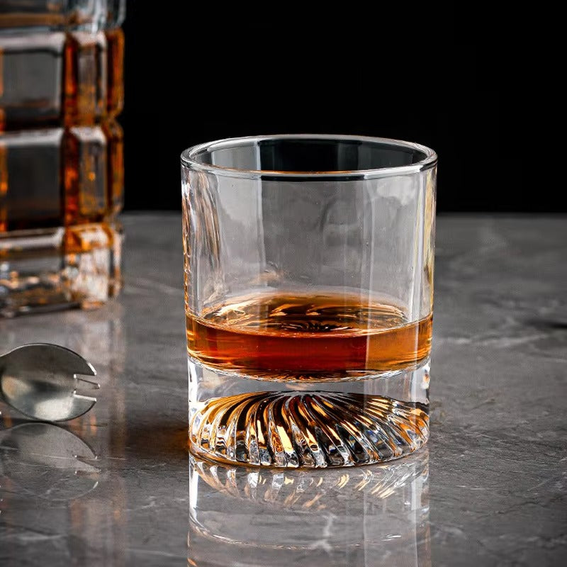 Snow Mountain Bottom Whiskey Glass
