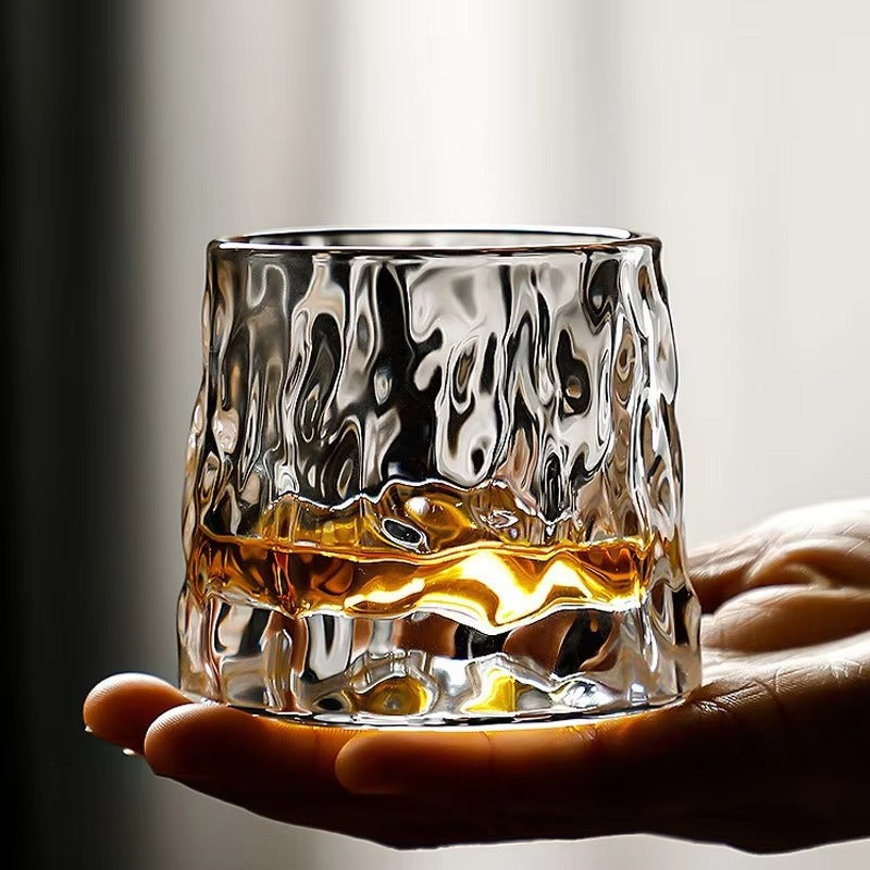 Embossed Transparent Crystal Luxury Daruma Whisky Glass
