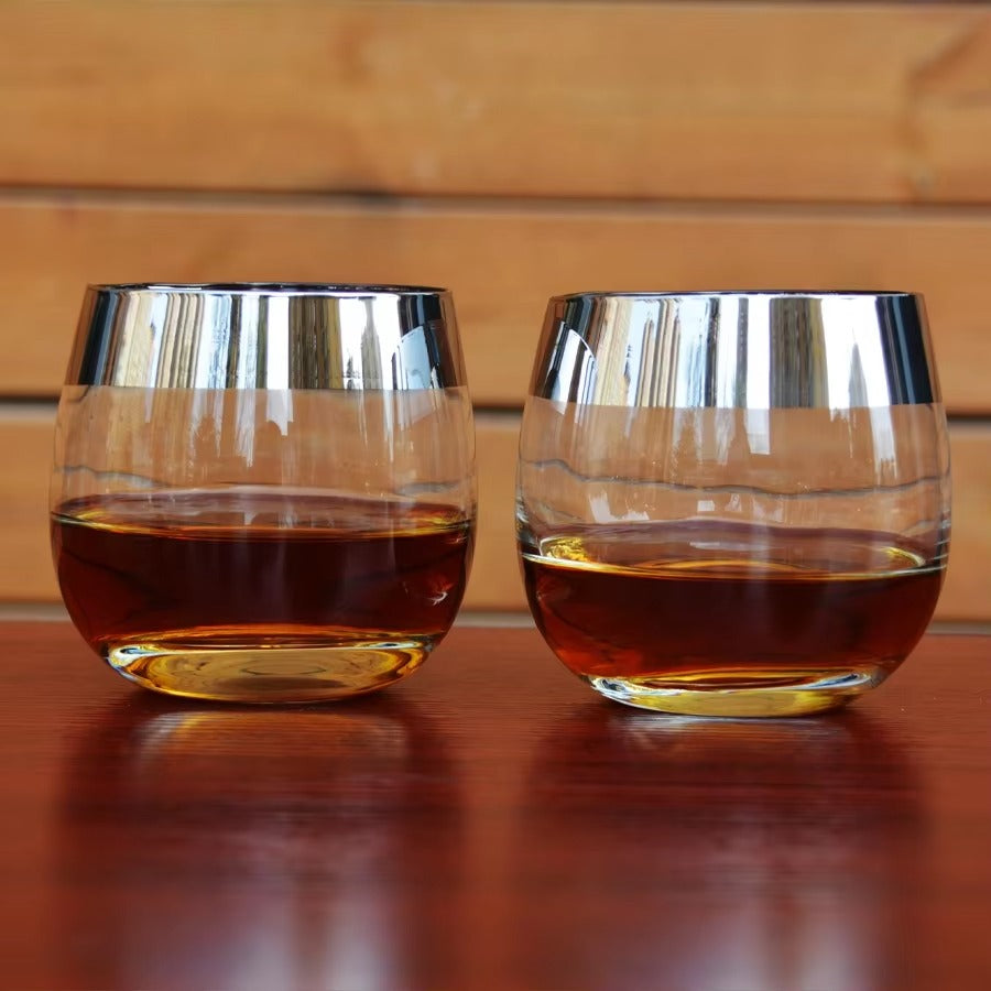 Old Fashioned Platinum Whisky Glass