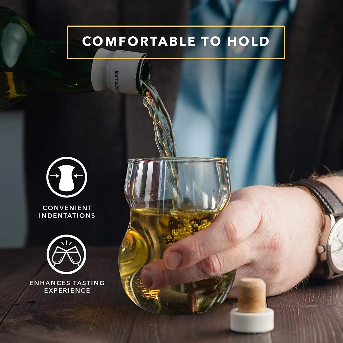 Twisted Body Shaped Double Wall Whiskey Glass