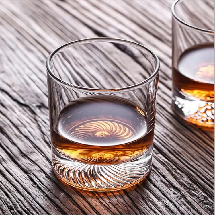 Snow Mountain Bottom Whiskey Glass