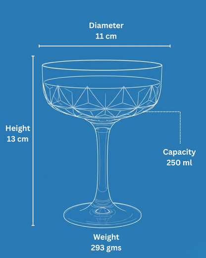 "The Eclipse" Set of 2 Coupe Glasses