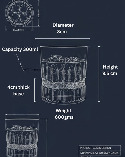 "The Gladiator" Set of 2 Whiskey Glasses - Handcrafted in Slovakia