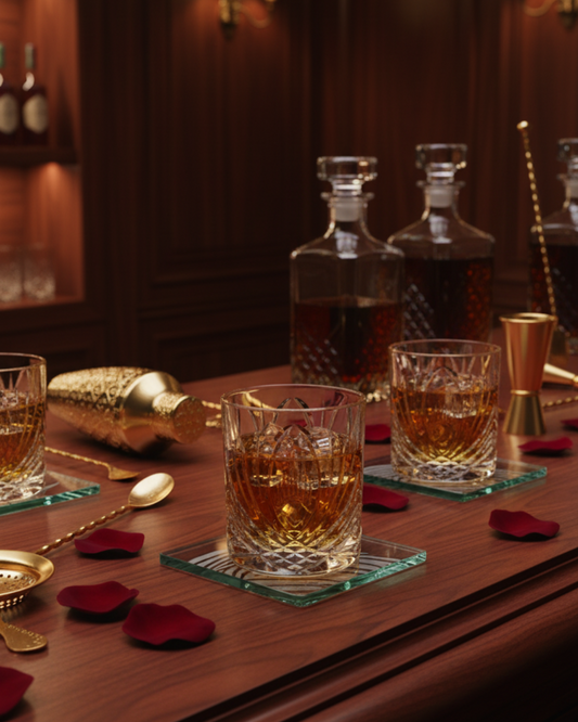 "The Conqueror" Set of 2 Whiskey Glasses