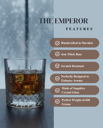 "The Emperor" Set of 2 Whiskey Glasses - Handcrafted in Slovakia