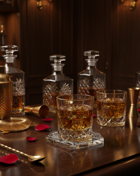 "The Emperor" Set of 2 Whiskey Glasses - Handcrafted in Slovakia