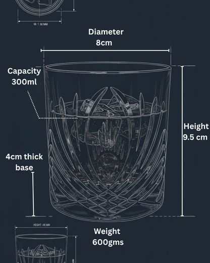 "The Conqueror" Set of 2 Whiskey Glasses - Handcrafted in Slovakia