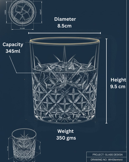 "The Monarch" Set of 2 Whiskey Glasses