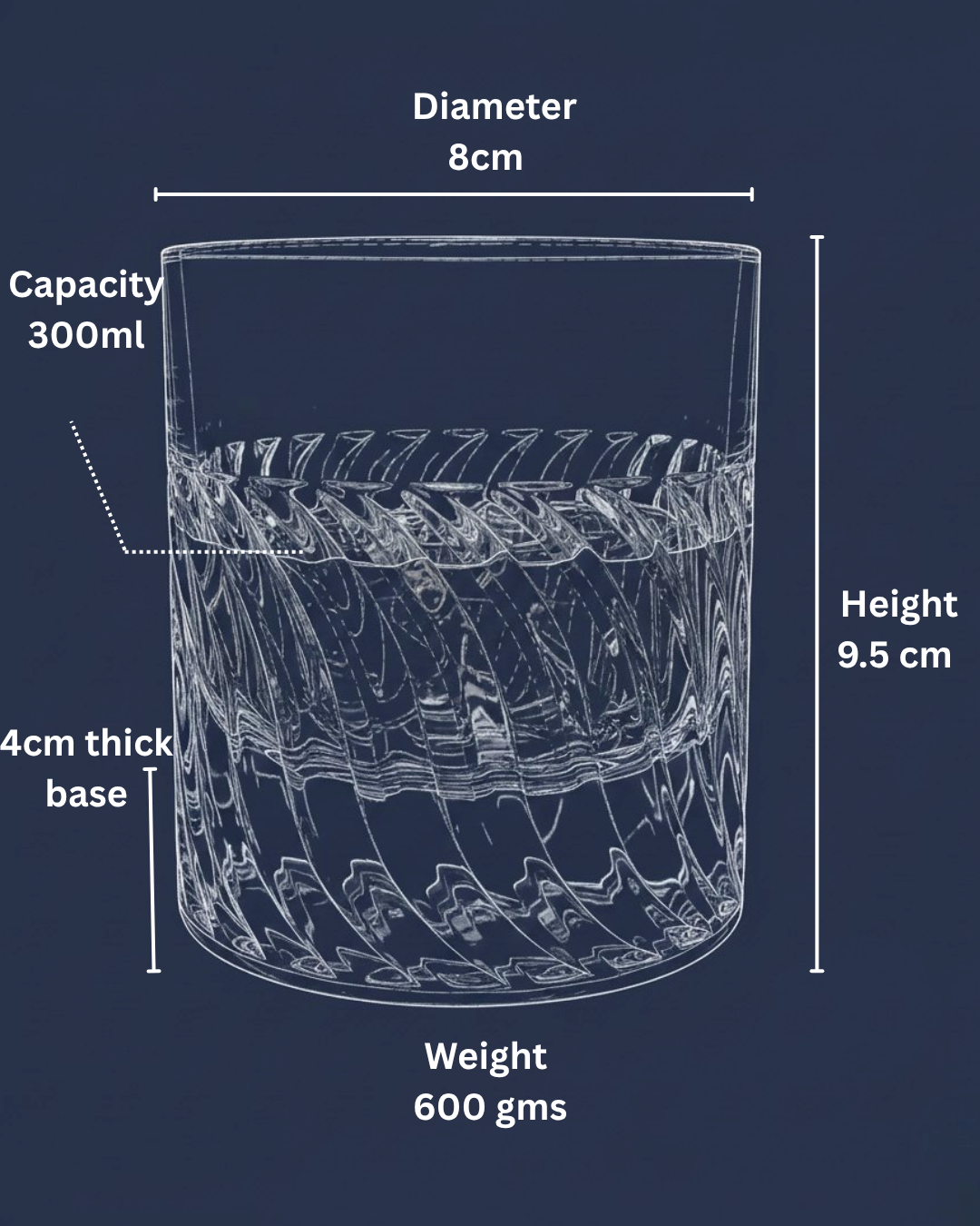 "The Tempest" Set of 2 Whiskey Glasses - Handcrafted in Slovakia