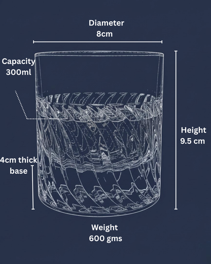 "The Tempest" Set of 2 Whiskey Glasses - Handcrafted in Slovakia