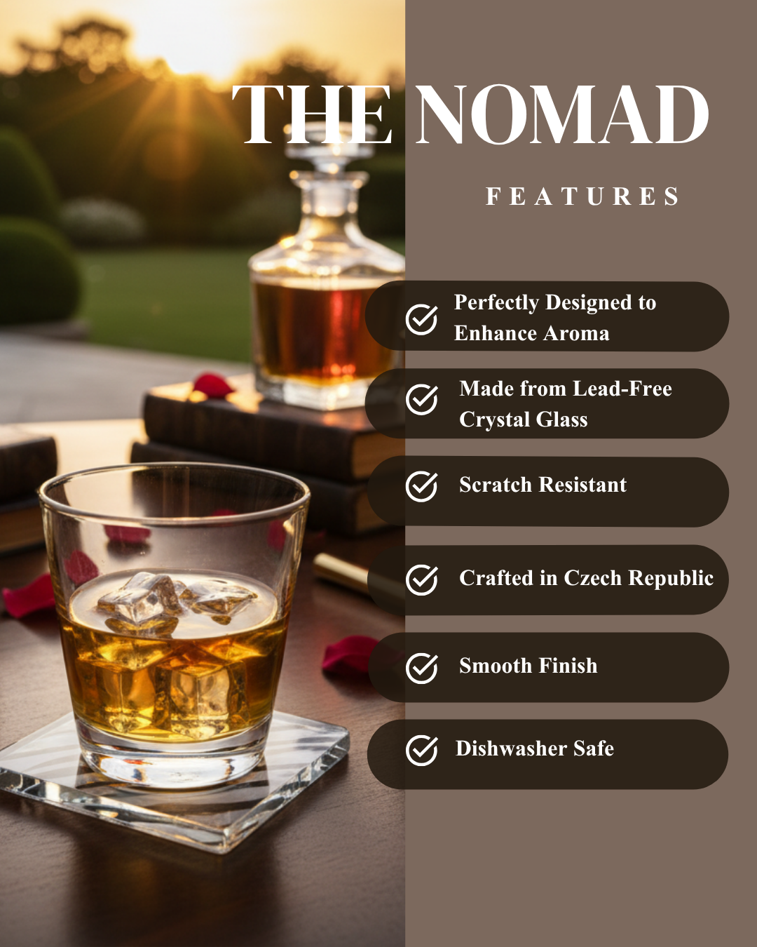 "The Nomad" Set of 2 Whiskey Glasses