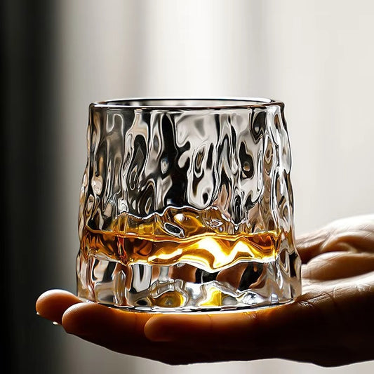 Embossed Transparent Crystal Luxury Daruma Whisky Glass