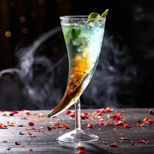 Horns Shape Clear Stemmed Chilli Pepper Cocktail Glasses