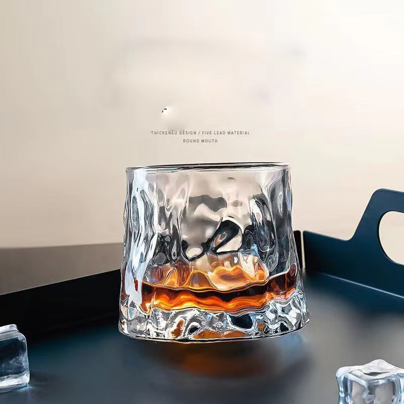 Embossed Transparent Crystal Luxury Daruma Whisky Glass