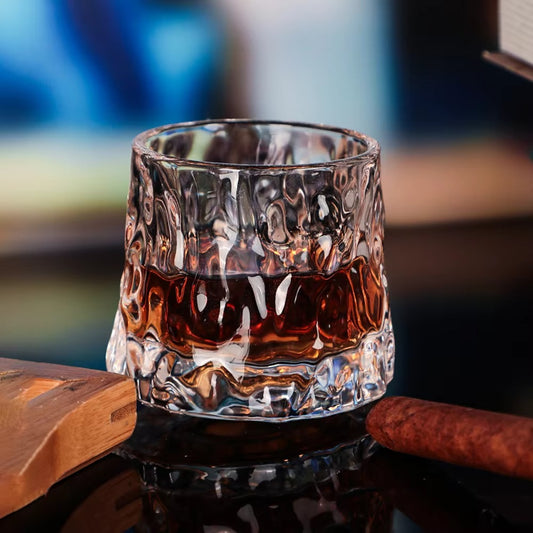 Embossed Transparent Crystal Luxury Daruma Whisky Glass