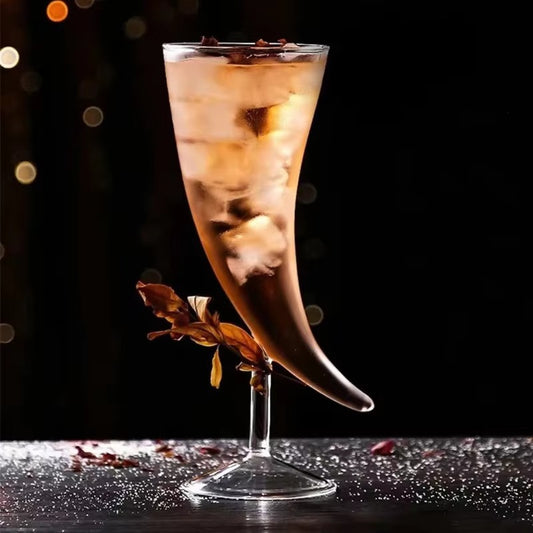 Horns Shape Clear Stemmed Chilli Pepper Cocktail Glasses