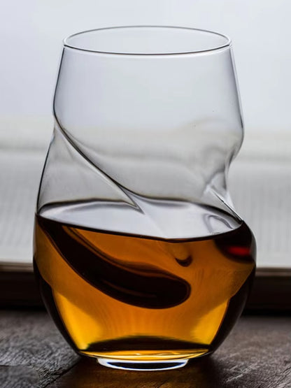 Twisted Body Shaped Double Wall Whiskey Glass
